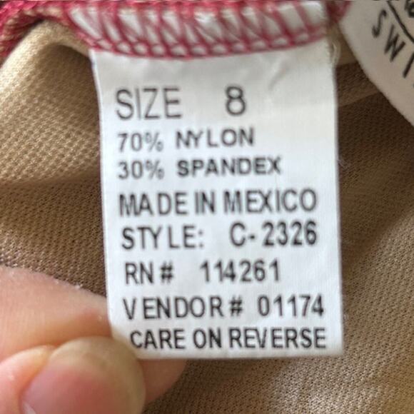 Shape FX Tummy Control Burgundy One Piece Halter Swimsuit size 8 NWT - Picture 4 of 7